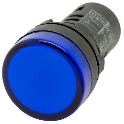 Glorious 22mm Mavi Sinyal Lambası Ledli 220v