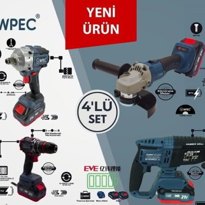 Wpec 21V 4.0Ah Şarjlı Makina Seti