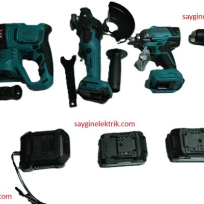 Ecico Şarjlı Makina 4 Lü Seti 21V 4.0Ah